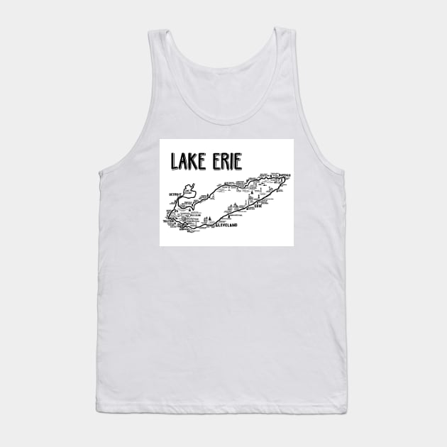 Lake Erie Map Tank Top by fiberandgloss